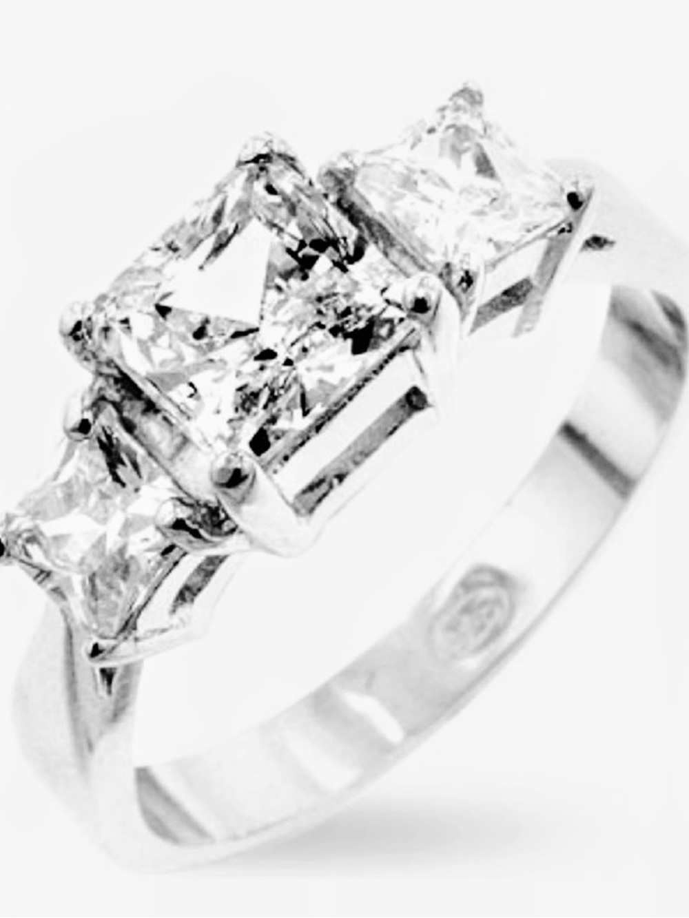 2ct 3-Stone Princess Cut Cz wedding ladies Anniversary cocktail Engagement Ring